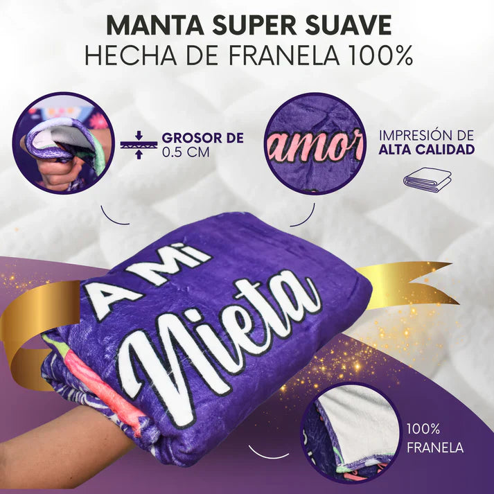 Manta Personalizada - Para Nieta, Nieto, Hija, Hijo, Sobrina